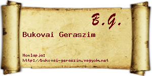 Bukovai Geraszim névjegykártya